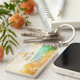 SlipperyJoe's warm idyllic beach scene campy skinn Key Ring
