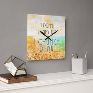 SlipperyJoe's warm idyllic beach scene campy skinn Square Wall Clock
