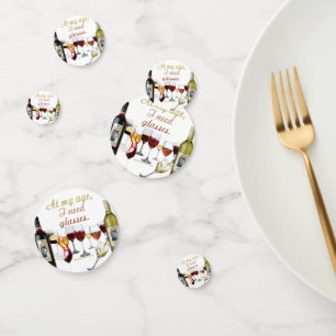 SlipperyJoe's wine drinkware cheeky pun red white Confetti