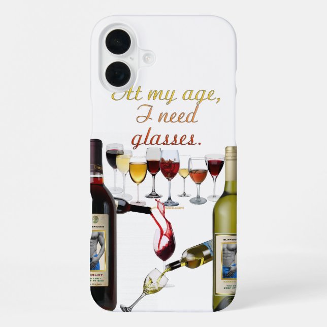 SlipperyJoe's wine drinkware cheeky pun red white  iPhone Case (Back)