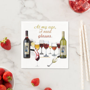 SlipperyJoe's wine drinkware cheeky pun red white  Napkin