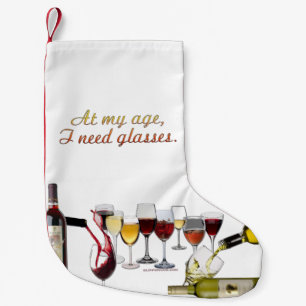 SlipperyJoe's wine drinkware cheeky pun red white Small Christmas Stocking