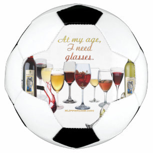 SlipperyJoe's wine drinkware cheeky pun red white  Soccer Ball