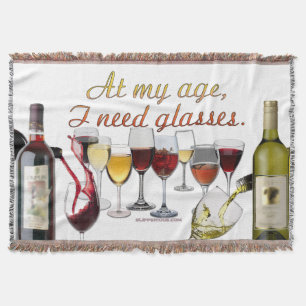 SlipperyJoe's wine drinkware cheeky pun red white  Throw Blanket