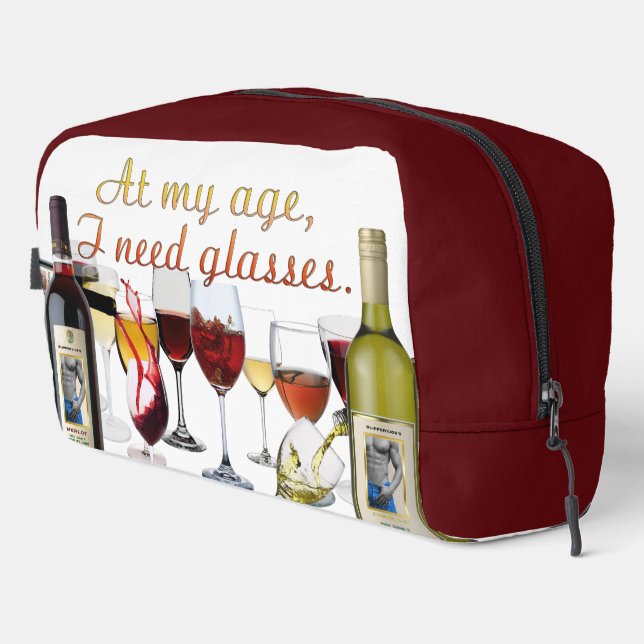SlipperyJoe's Wine Glasses fermented grapes wine p Dopp Kit (Right Corner)
