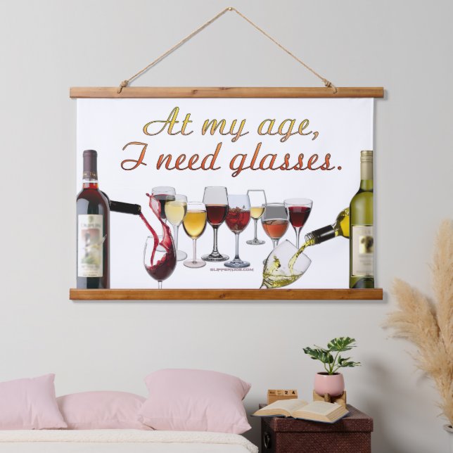 SlipperyJoe's Wine Glasses fermented grapes wine p Hanging Tapestry (Bedroom)