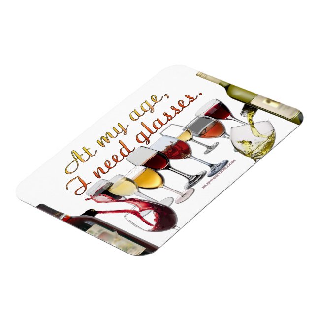 SlipperyJoe's Wine Glasses fermented grapes wine p Magnet (Left Side)