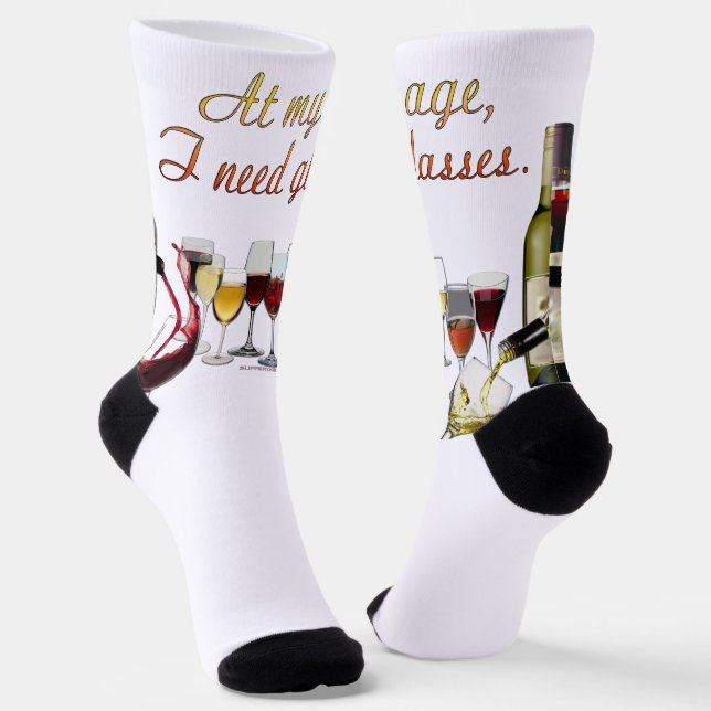 SlipperyJoe's Wine Glasses fermented grapes wine p Socks (Angled)