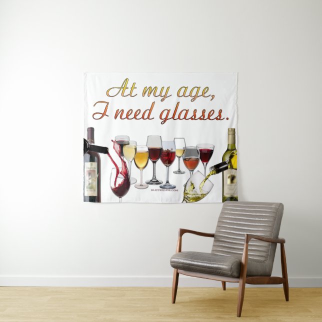 SlipperyJoe's Wine Glasses fermented grapes wine p Tapestry (In Situ (Horizontal))