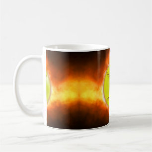 SlipperyJoe's yellow softball fireball flames rasp Coffee Mug