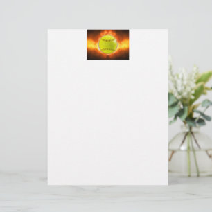 SlipperyJoe's yellow softball fireball flames rasp Custom Letterhead