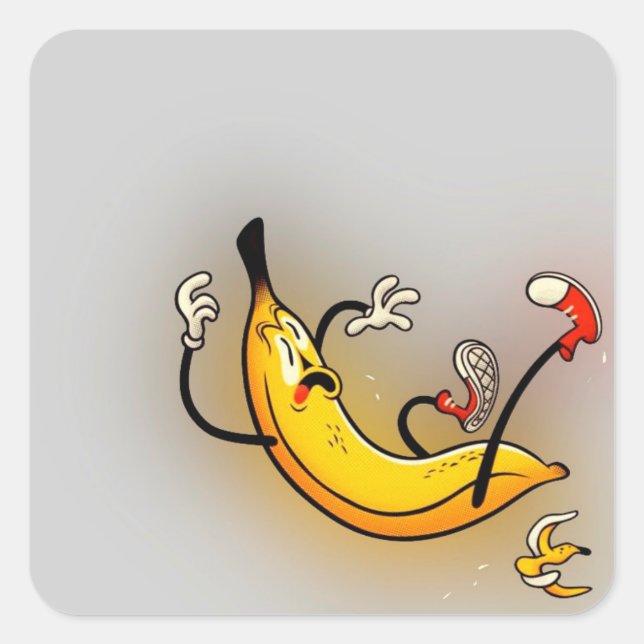 Slipping Banana Square Sticker (Front)