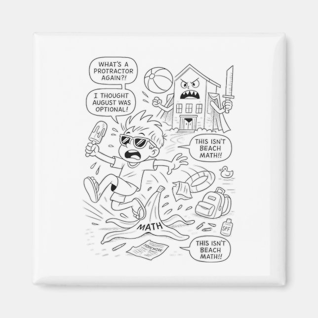 Slipping Into School Mode – Funny Summer Brain Car Magnet (Front)