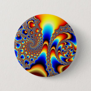 Slipping Through - Fractal Art 6 Cm Round Badge