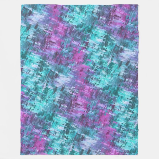 slipstream digihatch - teal and purple : fleece blanket (Front)