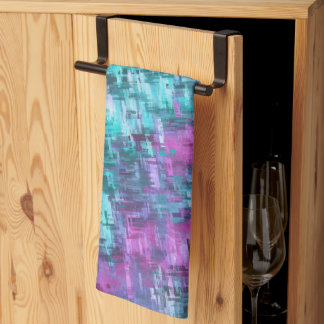 slipstream digihatch - teal and purple : tea towel