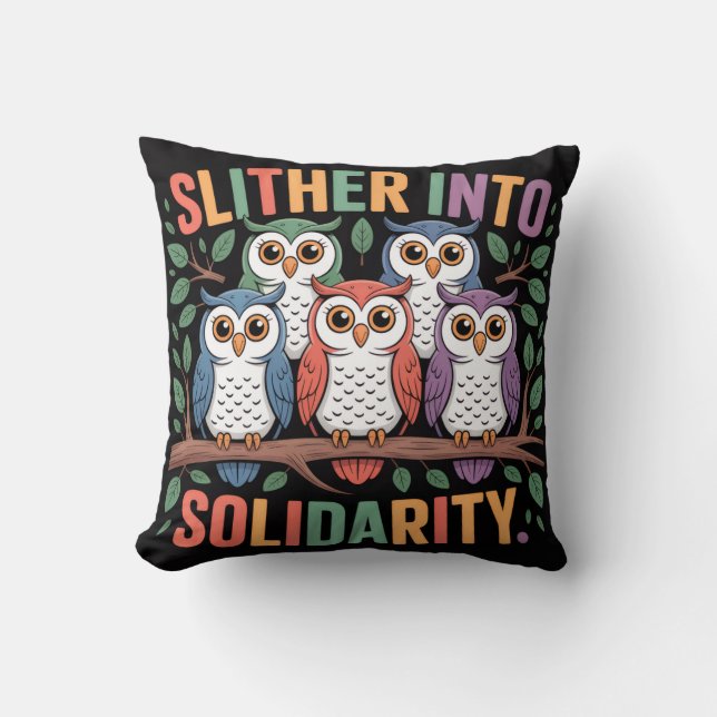 Slither Solidarity Throw Pillow  (Front)