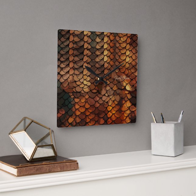 Slithering Chic Square Wall Clock (Office)