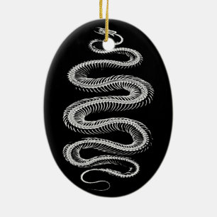Slithering Snake Skeleton Ceramic Tree Decoration