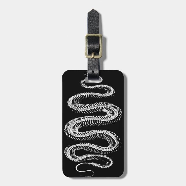 Slithering Snake Skeleton Luggage Tag (Front Vertical)