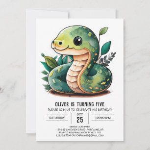 Slithering Wonderland Birthday Invitation