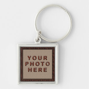 Sliver Finish Personalised Photo Keychains for Men