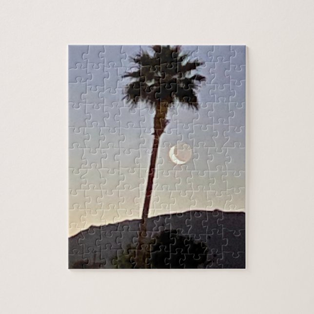 Slivered Moon 🌙 Under The Palm Tree 🌴  Jigsaw Puzzle (Vertical)