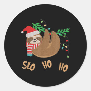Slo Ho Ho Merry Slothmas - Sloth Christmas  Classic Round Sticker