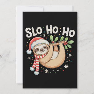 Slo Ho Ho Merry Slothmas Sloth Christmas Xmas Holiday Card