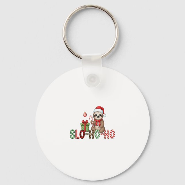 Slo Ho Ho Xmas Sloth 2 Key Ring (Front)