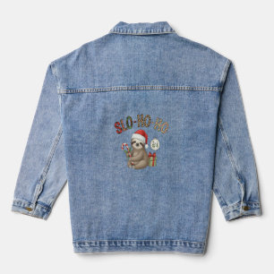 Slo Ho Ho Xmas Sloth Denim Jacket