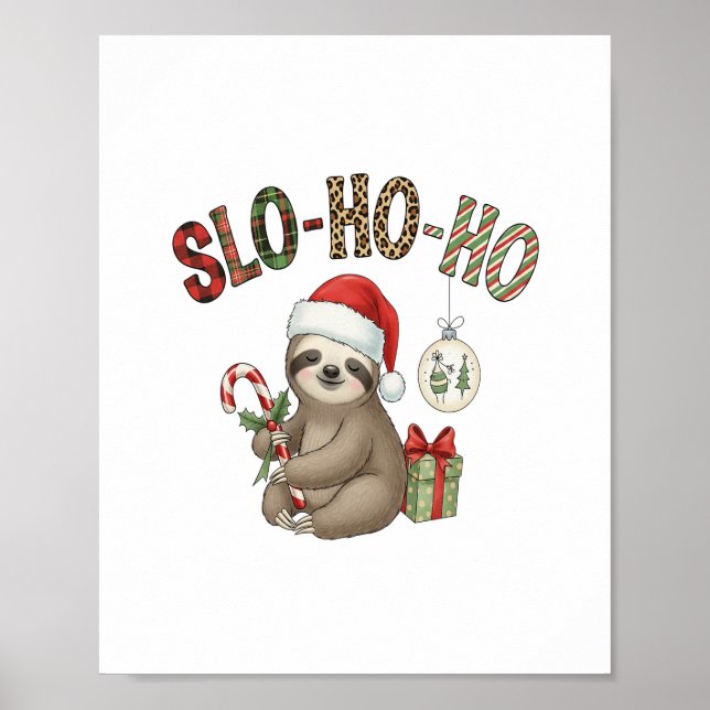 Slo Ho Ho Xmas Sloth Poster (Front)