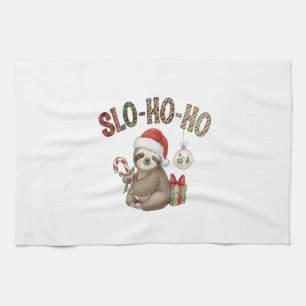 Slo Ho Ho Xmas Sloth Tea Towel