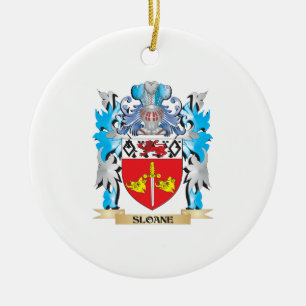 Sloane Coat of Arms - Family Crest Ceramic Tree Decoration
