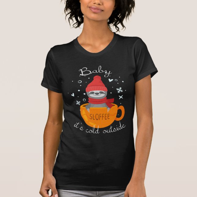 Sloffee Faultier in a cup of coffee T-Shirt (Front)