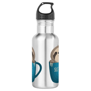 Sloffee Sloth in Coffee Mug Water Bottle