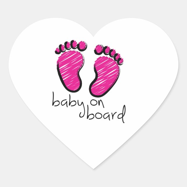 Slogan baby girl on board heart sticker (Front)