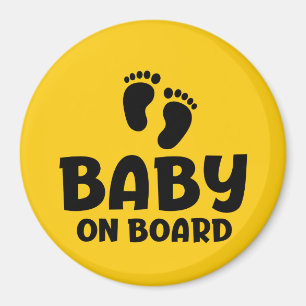 Slogan baby on board - baby aan boord, in auto.  magnet