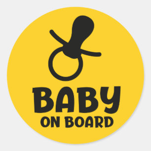 Slogan baby on board — baby on board, in car. classic round sticker