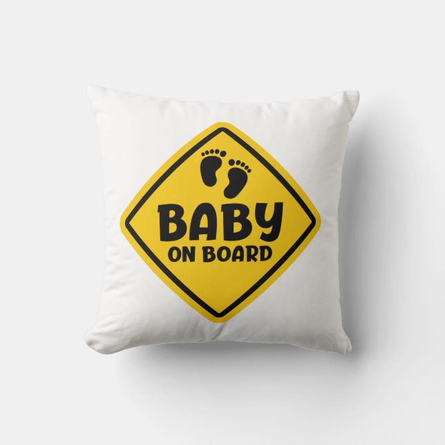Slogan baby on board — baby on board, in car. cushion (Front)