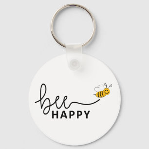 Slogan bee happy, maak je geen zorgen. Wees blij. Key Ring