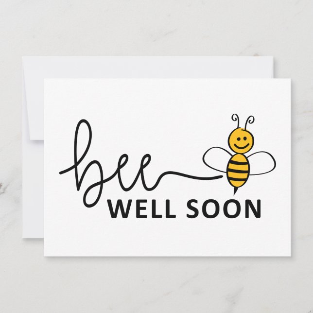Slogan Bee well soon. Good luck! Card (Front)