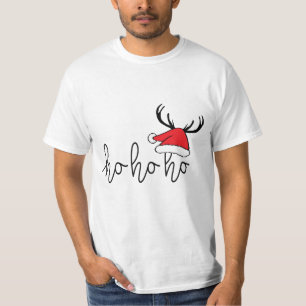 Slogan ho ho ho, Gelukkig kerstfeest. Kerstman. T-Shirt