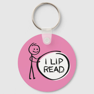 Slogan I lip read or reading. I can read lip. Key Ring