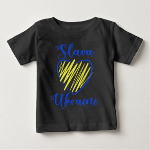Slogan Slava Ukraini Glory to Ukraine heart  Baby T-Shirt