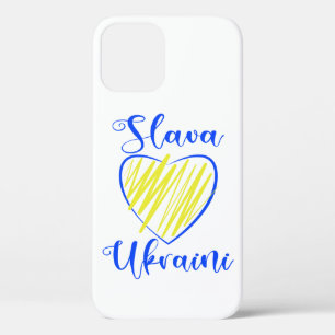 Slogan Slava Ukraini Glory to Ukraine heart iPhone 12 Pro Case