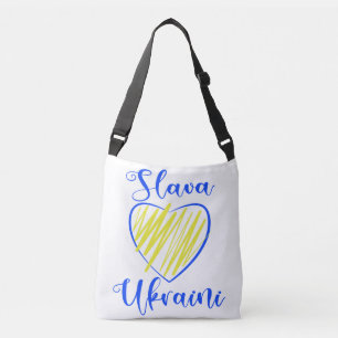 Slogan Slava Ukraini Glory to Ukraine heart  Crossbody Bag