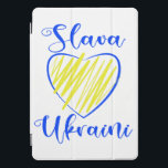 Slogan Slava Ukraini Glory to Ukraine heart  iPad Pro Cover<br><div class="desc">Outline heart witth slogan Slava Ukraini</div>