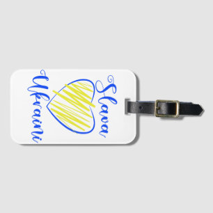 Slogan Slava Ukraini Glory to Ukraine heart Luggage Tag