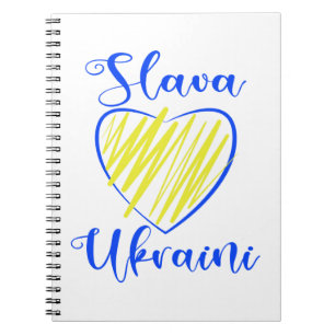 Slogan Slava Ukraini Glory to Ukraine heart Notebook
